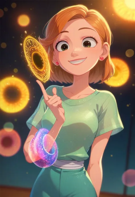 score_9, score_8_up, score_7_up, 1girl By bad artist, pixar style, kind smile, caltic, magic, bokeh, bad_prompt_version2, anime, flirtatious look,