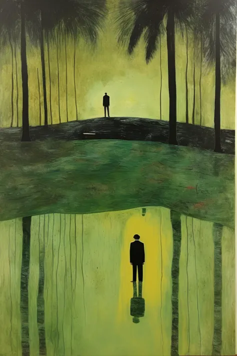 <lora:Peter Doig Style:1>Peter Doig Style - solitude in the style of Peter Doig