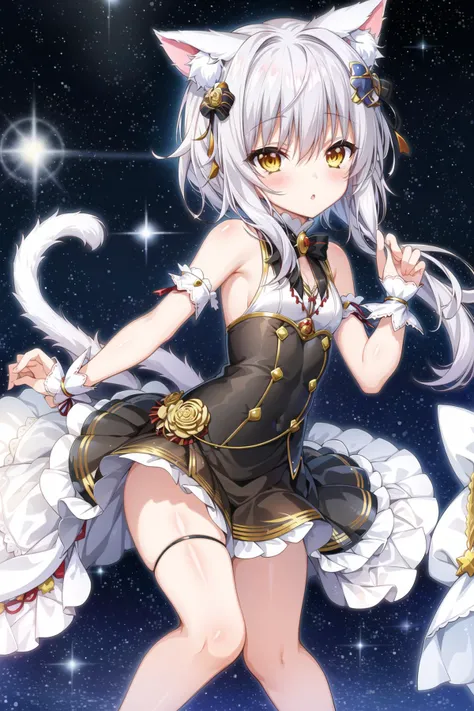 Koneko Toujou (DXD), 1girl, cat ears, white cat tail