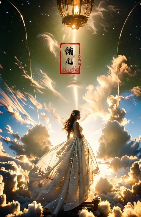 A beautiful woman with an angelic face on a hot air Huge birdcage, Huge birdcage drifts above above clouds, awed by the beauty below and, GoPro, motion blur, long exposure, full body, delicate features, high aesthetics and high art, immersed ina cinematic atmosphere, with an unreal portrait style, Paulina Washington, Chinese, realism, martial arts, Play light and shadow, Green light and shadow, Bauhaus photography, 28mm fantasy landscape, Camille Cloud, Selective focus, Panorama(Rainbow:1.3)
(dramatic, gritty, intense:1.4),masterpiece, best quality, 32k uhd, insane details, intricate details, hyperdetailed, hyper quality, high detail, ultra detailed, Masterpiece,
bridal veilwedding dress(BirdcageHuge birdcage:1.1)
<lora:~Q?-pltstage:1>