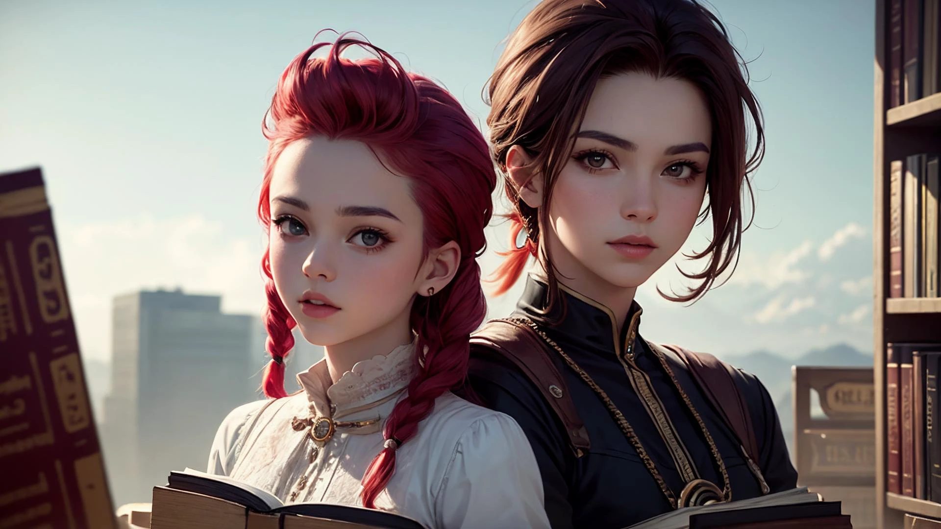 best quality, masterpiece, of a male, dressed as a Shaman, with red hair, with a male Dreadlock mohawk hairstyle, wearing a headband, portrait, sat, In a vast library in the clouds, where every book contains a different universe,, realistic, concept art, cinematic, volumetric lighting, highly detailed, 8k with cat tiffanie ultradetialed character with perfect face,detailed skin,(ultrasharp:1.3),(masterpiece:1.1),best quality AS-YoungV2,(photorealistic:1.2),ultrarealistic,realistic ultradetailed character,4k perfect quality,<lyco:GoodHands-beta2:1>Magnificent,Imperceptible detail,Intricately designed,