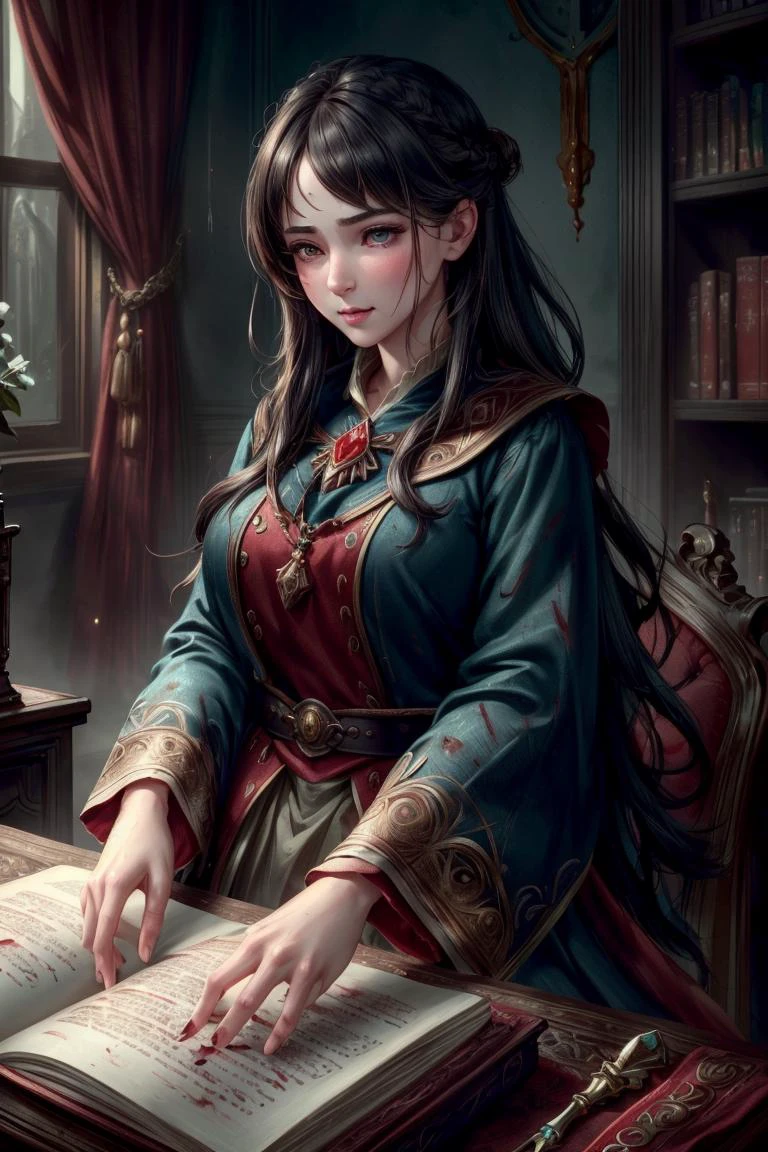 a profestional picutre of 1man, <lora:BloodMagic:0.7> blood magic, wizard, manna explosion, blood details , Librarian's Cataloging: Behavior: The character arranges books and scrolls with meticulous precision, their fingers running over spines and pages. Their movements are methodical, reflecting their dedication to preserving and organizing knowledge. , , camera angle perspective and wide shot,
photorealism,unreal 5 daz,perfectly drawed hands,perfectly drawed face,perfect body,extremely detailed artgerm greg rutkowski greg,((ultrasharp)),((masterpiece)),((best quality)),((ultradetailed)),((intricated details)),ultradetailed character,detailed face,intricated face details,<lyco:GoodHands-beta2:1>,extremaly detailed background,perfectly detailed face,character focus,intricated details of face,fFaceDetail <lora:add_detail:0.7> ultra realistic,32k,RAW photo,(high detailed skin:1.2),8k uhd,dslr,soft lighting,high quality,film grain, beautiful and aesthetic,extremely detailed