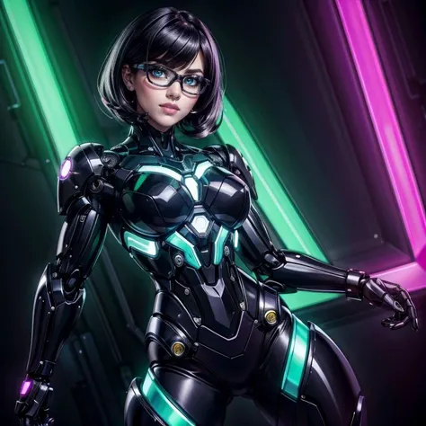 (high quality, best quality:1.2), alienor_v2, <lora:cyborgV02_last:0.8> cyborg, neon lights <lora:LORA-XenoDetailer-v3:0.8>