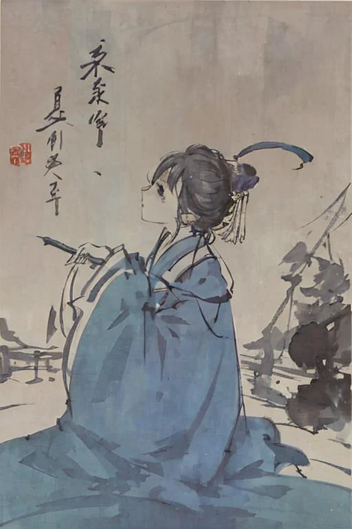 shukezouma, plants, temple, negative space, shuimobysim, (Minimalism:1) , blue and Green ink, <lora:shuimobysimV3:0.9> <lora:shu:1>