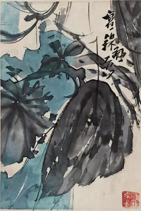 shukezouma, plants, temple, negative space, shuimobysim, (Minimalism:1) , blue and Green ink, <lora:shuimobysimV3:0.9> <lora:shu:1>