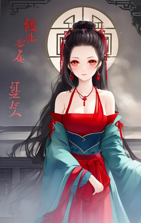 ((masterpiece)), ((best quality)), ((official art)), (extremely detailed CG unity 8k wallpaper), ((highly detailed)), ((illustration)), traditional chinese painting,((Chinese wind)),((a girl)), (single), staring, fairy,hair_ornament, earrings, jewelry, (very long hair), (messy_hair), bare shoulders, ribbon,hairs between eyes, beautiful detailed sky,full body,close-up,arms behind back,Taoist robe, thighs, aloft, mist-shrouded,chinadre,overexposure,[wet clothes],medium breast,solo,[doll],Bare thigh,incredibly_absurdres,intense angle ,pleated dress,chinese style architecture,single hair bun,white_hair,red_eyes,sideways glance,cold attitude,eyeshadow,eyeliner,eyes visible through hair,no shoes,ribbon-trimmed sleeves,earrings,necklace,tiara,medium_breasts,sunlight,reflection light,ray tracing,loli,Phoenix crown and rosy robe,blush