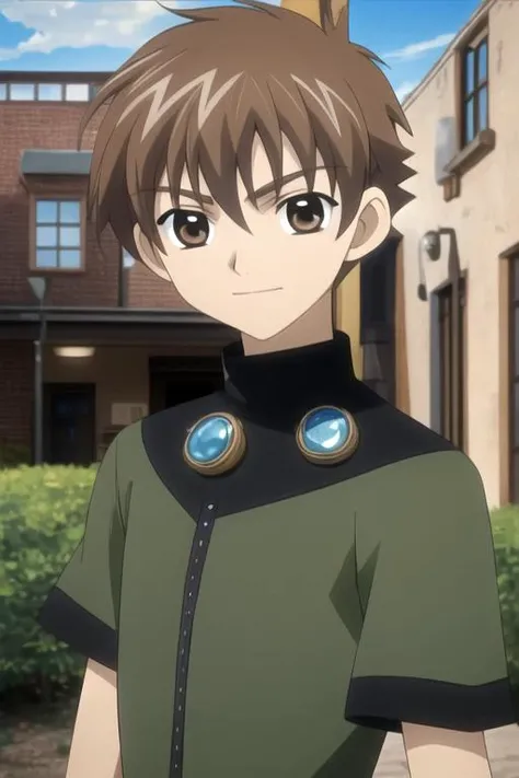 masterpiece, best quality, photorealistic, 1boy, solo, male focus, looking at viewer, , , anime coloring, , <lora:syaoran_tsubasa_chronicle:0.74>, syaoran_tsubasa_chronicle, brown hair, brown eyes, burglar costume, science fantasy, 4k resolution