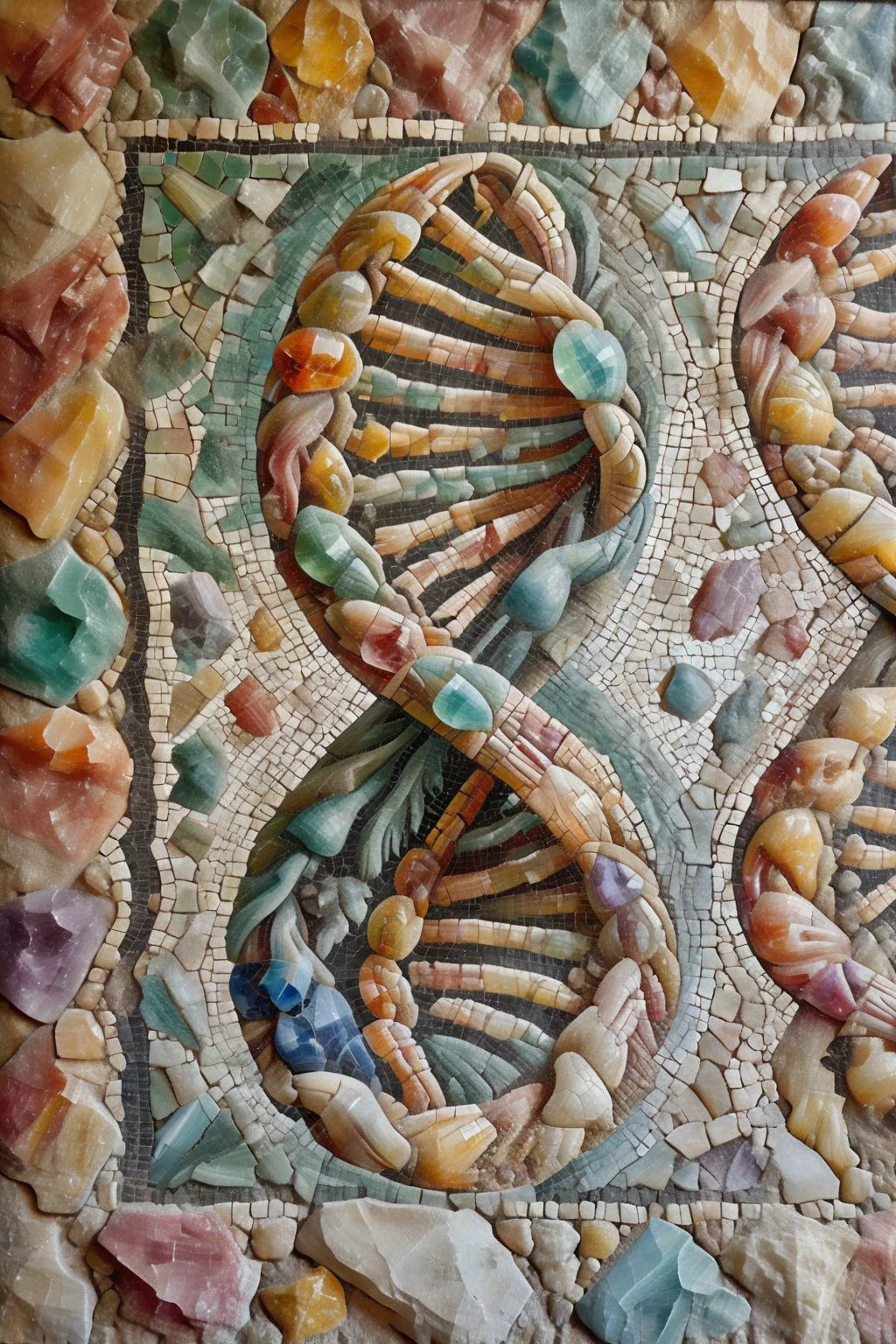 <lora:ral-ntrgmstn-sdxl:0.9>,<lora:Roman_Mosaic:0.8>,a highly detailed pastel oil painting of ral-ntrgmstn roman mosaic of the DNA,, (masterpiece, best quality, high quality, highres, ultra-detailed),