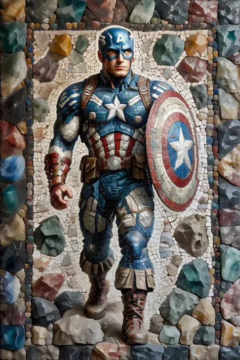 <lora:ral-ntrgmstn-sdxl:0.9>,<lora:Roman_Mosaic:0.8>,a highly detailed pastel oil painting of ral-ntrgmstn roman mosaic of the captain america,full body,dynamic pose,, (masterpiece, best quality, high quality, highres, ultra-detailed),