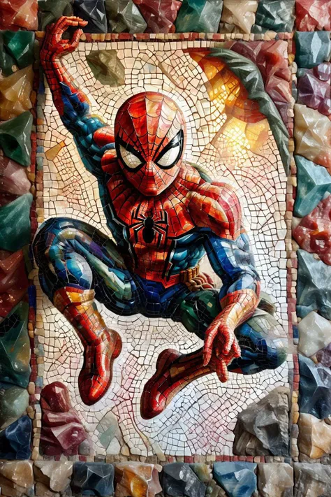 <lora:ral-ntrgmstn-sdxl:0.9>,<lora:Roman_Mosaic:0.8>,a highly detailed pastel oil painting of ral-ntrgmstn roman mosaic of spider-man,full body,jumping,dynamic pose,, (masterpiece, best quality, high quality, highres, ultra-detailed),