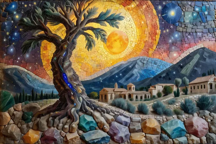 <lora:ral-ntrgmstn-sdxl:0.9>,<lora:Roman_Mosaic:0.8>,a highly detailed pastel oil painting of ral-ntrgmstn roman mosaic of The Starry Night,, (masterpiece, best quality, high quality, highres, ultra-detailed),