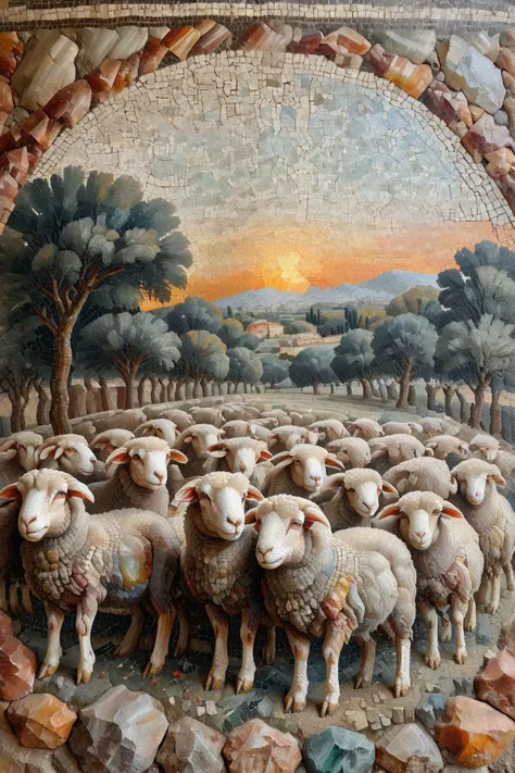 <lora:ral-ntrgmstn-sdxl:0.9>,<lora:Roman_Mosaic:0.8>,a highly detailed pastel oil painting of ral-ntrgmstn roman mosaic of sheep,, (masterpiece, best quality, high quality, highres, ultra-detailed),