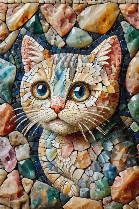 <lora:ral-ntrgmstn-sdxl:0.9>,<lora:Roman_Mosaic:0.8>,a highly detailed pastel oil painting of ral-ntrgmstn roman mosaic of cat, (masterpiece, best quality, high quality, highres, ultra-detailed),