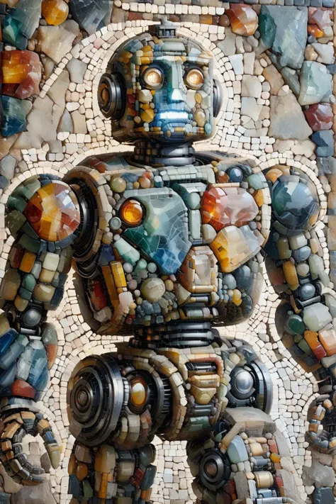 <lora:ral-ntrgmstn-sdxl:0.9>,<lora:Roman_Mosaic:0.8>,a highly detailed pastel oil painting of ral-ntrgmstn roman mosaic of robot,, (masterpiece, best quality, high quality, highres, ultra-detailed),