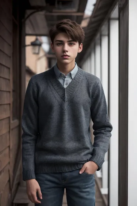 Slim 20yo 1boy dg_Justin, sweater and jeans, Contrapposto, Home improvement,   <lora:dg_Justin_v1:0.7>,