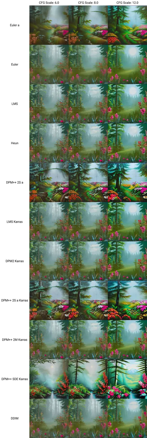 a painting of flowers on a forest background, an airbrush painting by Earnst Haeckel