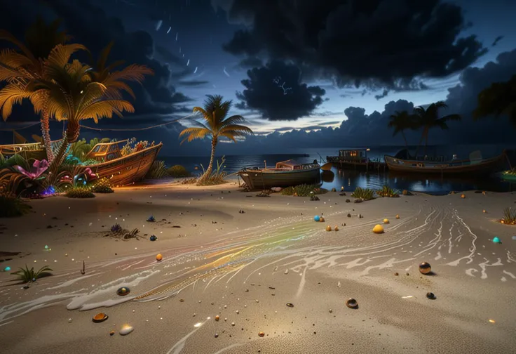 a beach with a palm tree and a boat in the water, wide angle lens glow in the dark, 3d parallax view effect, storm at night, photograph of enchanted garden, taken with sony alpha 9, vermeer lighting, predawn, caribbean, full width, brooding clouds, by Jack Levine, volumetric lighting.
(digital art oil painting, ink), (Use Dream Diffusion Secret Prompt) <lora:ral-realpride-sdxl:0.444> ral-realpride, <lora:ral-rndrps-sdxl:0.555> <lora:detailed_notrigger:0.777> <lora:DetailedEyes_V3:0.888> <lora:luxart:0.999>