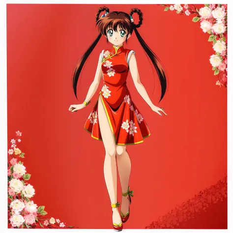 <lora:YohkoMano001:0.7>,<lora:add_detail:0.5>,<lora:noline:0.3>,<lora:boldline:-0.3>,smile,
YohkoMano,1girl,solo,
hair rings,long twin tails,
aqua eyes,
china dress,sleeveless,
full body,standing,floral background,