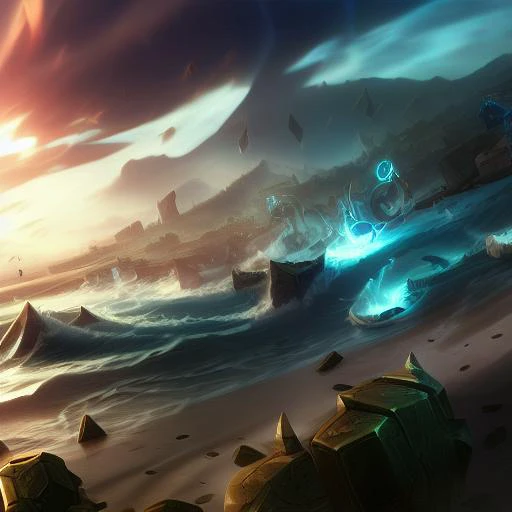 nature, landscape, sea, beach, empty, art by lol_splash_base