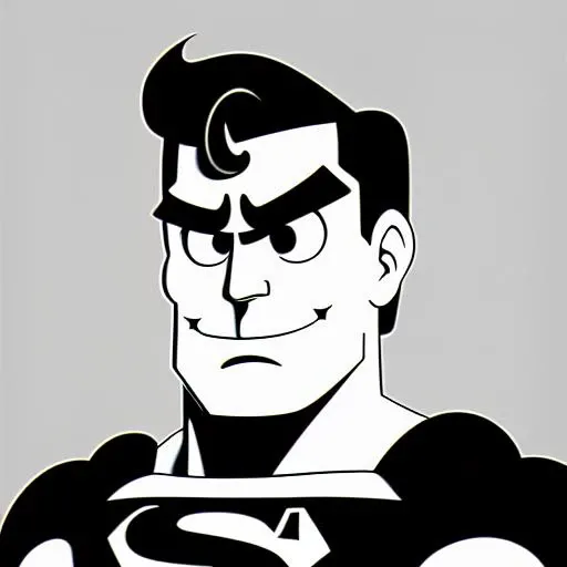 black and white (ocds:1.1) portrait style of superman, fleischer studios, high detailed, 4k <lora:1930Model:1>