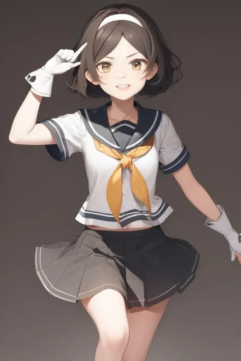 (masterpiece, Highest quality:1.4), Highest quality, masterpiece, High resolution,
(Perfect Anatomy), (Symmetrical eyes, Highly detailed eyes, Beautiful Eyes), (, Highly detailed face, Beautiful Face), (black eyes),
destroy the girl, alone,,((Browsing Caution)), (Second from the bottom.1)
Autumn MoonKC, (Autumn Moon) uniform, (black) head band, (black) Sailor collar, (yellow) neckerchief, (colorful) gloves, (white) Pleated skirt, (gray) boots, (white)(black) gloves, (Right side) Thigh straps,(Short sleeve) Seraphim, (gray) corset, mini skirt,Blushing at the sight of the viewer, Cowboy Shot, To the audience, smile, (Pool Background),Wet clothes, Wet Hair
(Skirt flip), Full-fledged panties, Bending