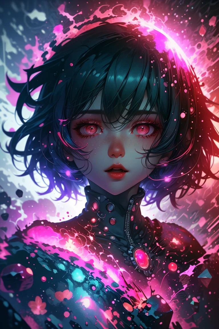 (Foolish Professional 3D rendering:1.3) of (Cel shading:1.3) a photo of a girl with white short hair <lora:edgRageAura:1> red, aura, edgrageaura, glowing, cosmic void, void, cubes, glowing cubes, energy flow,,CGSociety,ArtStation,(Pastel Colors:1.3), <lora:LCM_LoRA_Weights_SD15:1>