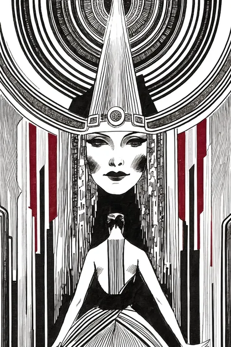 art illustration <lora:Sergio_Toppi_ArtStyle:0.8> art deco designer, drawing