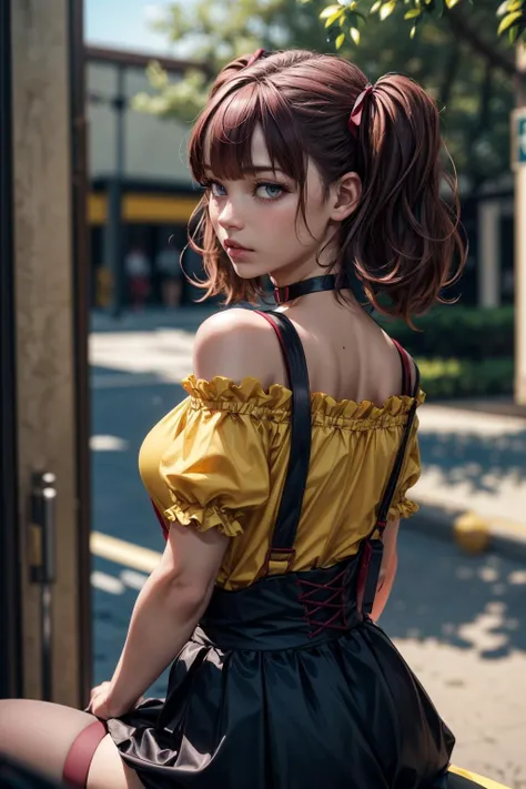 (ultra realistic,32k, masterpiece:1.2),(high detailed skin:1.1),( high quality:1.1),
<lora:LeeRoha:0.8>leeroha,twintails,yellow shirt,frilled shirt,off-shoulder shirt,puffy short sleeves,heart choker,suspenders,bow,black skirt,high-waist skirt,thighhighs,(looking at viewer, sitting:1.1),, (huge breast:0.9),<lora:add_detail:0.75>,(upper body:1.1),
(backlight:1.1), stealth cloaking facility, advanced camouflage technology, invisible operations, covert warfare , blurry background,