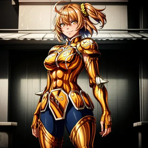 masterpiece, best quality, highres, solo, 1girl, detailed background,subtle smile,standing in front of a picturesque landscape,medium breasts,aaritsuka, short hair, ahoge, hair scrunchie,black scrunchie,fingerless gloves ,<lora:more_details:0.8>, pauldrons , gold armor, <lora:fujimaru_ritsuka_(female)_v1:0.9>, <lora:Taurus:0.9>,outdoors,