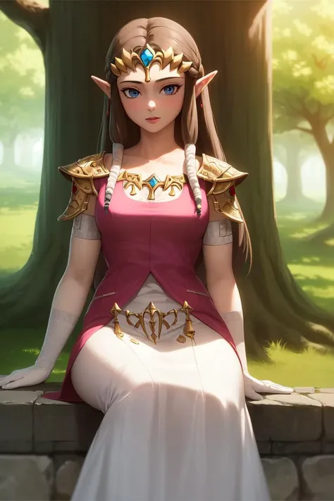 masterpiece, best_quality, 1girl, solo, princess zelda, twpr, nintendo, the legend of zelda, outdoors