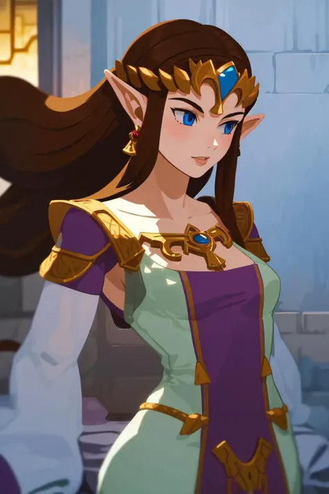 masterpiece, best_quality, 1girl, solo, princess zelda, twpr, nintendo, the legend of zelda, harada takehito,