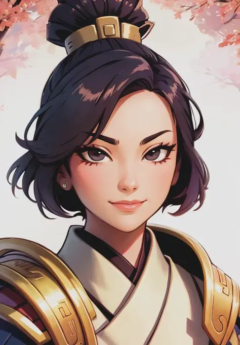 <lora:smite_mulan:0.8>, smite_mulan, smirk, portrait, (gorgeous, beautiful, enchanting:1.3)