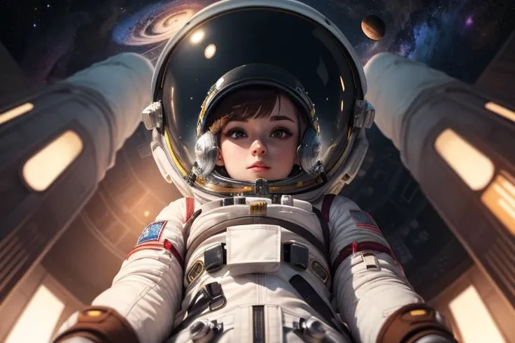 astronaut eating honey pot
