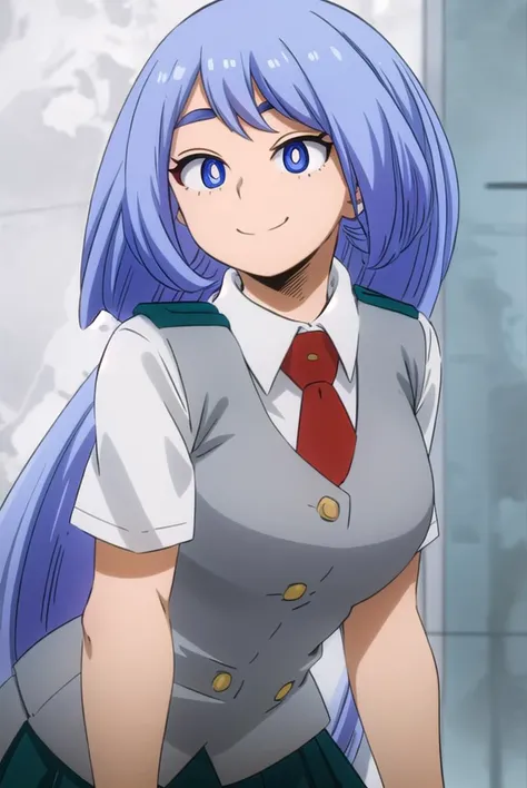 nejirehadou, <lyco:nejire hado s3-lyco-nochekaiser:1>,
nejire hado, long hair, blue eyes, blue hair, (bright pupils:1.5), smile,
BREAK skirt, shirt, school uniform, short sleeves, pleated skirt, necktie, collared shirt, vest, red necktie, u.a. school uniform,
BREAK indoors, classroom,
BREAK looking at viewer,
BREAK <lyco:GoodHands-beta2:1>, (masterpiece:1.2), best quality, high resolution, unity 8k wallpaper, (illustration:0.8), (beautiful detailed eyes:1.6), extremely detailed face, perfect lighting, extremely detailed CG, (perfect hands, perfect anatomy),