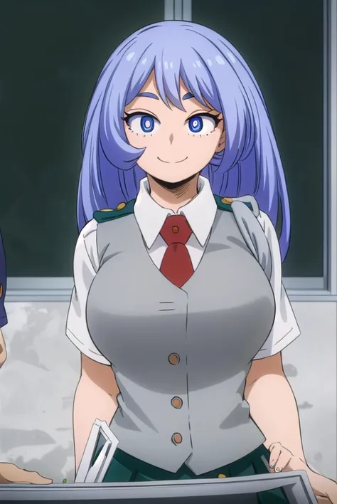 nejirehadou, <lyco:nejire hado s3-lyco-nochekaiser:1>,
nejire hado, long hair, blue eyes, blue hair, (bright pupils:1.5), smile,
BREAK skirt, shirt, school uniform, short sleeves, pleated skirt, necktie, collared shirt, vest, red necktie, u.a. school uniform,
BREAK indoors, classroom,
BREAK looking at viewer,
BREAK <lyco:GoodHands-beta2:1>, (masterpiece:1.2), best quality, high resolution, unity 8k wallpaper, (illustration:0.8), (beautiful detailed eyes:1.6), extremely detailed face, perfect lighting, extremely detailed CG, (perfect hands, perfect anatomy),