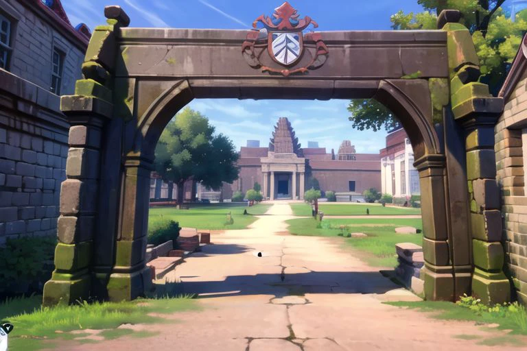 masterpiece, nice hands, best quality, no humans, outdoors, wide shot, scenery, angkor ruins, pokemon (creature)