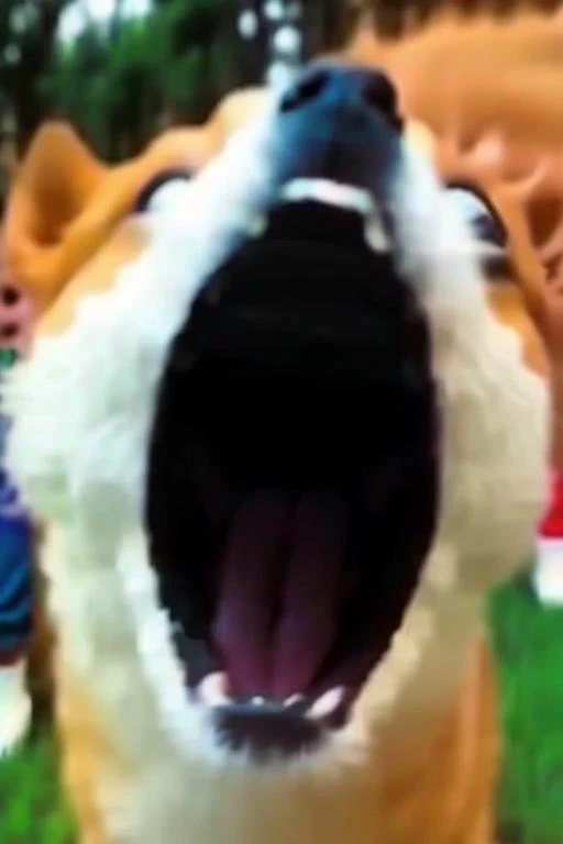 <lora:weirogs_del:1.1>, doge, screaming