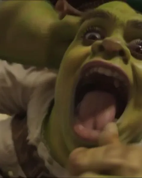 close up of shrek mouth open weirog <lora:weirogs_del:1> <lora:ShrekDoguVersion2:1>