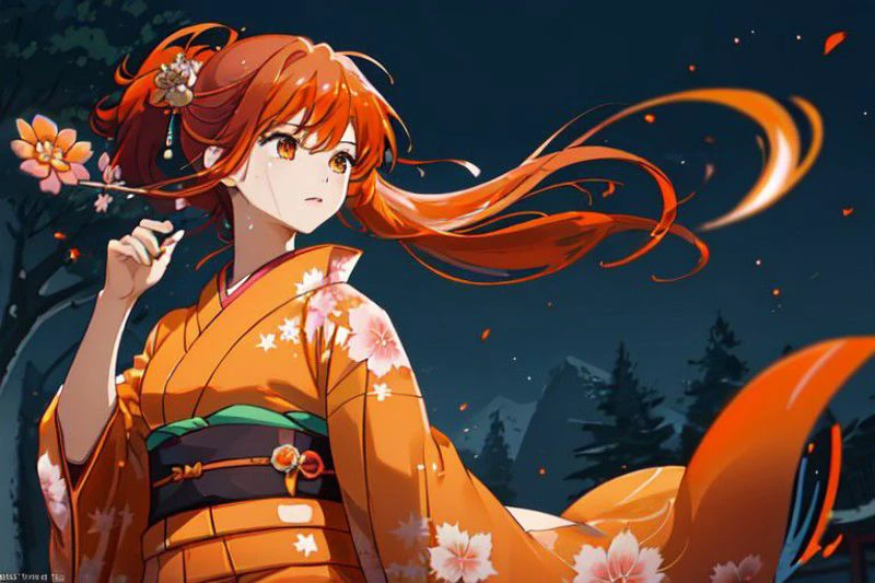 {{{masterpiece}}}, {{{4K8K}}}, {{{4DCG}}}, {{{best quality}}}, {{ultra-detailed}}, {illustration}, {{an extremely delicate and beautiful}},
anime style, key visual, intricate, (highly detailed),
(high shutterspeed,sharp edges:1.3).
at bird's eye view,
A girl flutters her kimono and dances in an arc, in Park with fluttering snow at sunset, feom avobe,
,((Orange haor:1.3), red kimono, pink kimono:1.5),
her dance like a Slowly flowing spiral, her dance like a Slowly flowing vortex,
trajectory of light,
The trajectory of her dance takes on light,
BREAK
{{{masterpiece}}}, {{{4K8K}}},
(Sweaty face:0.8),
,(steam:0.9),(wet:0.9),(sweat:0.9),
(dignified, seriousness:1.3),(quarter open eyes:1.4),
(Spinning like a Coma:1.2), (Drawing light trails:0.8)
danshing,
(black and derk red hair::1.5), (visun brat eyes:1.4), fluttering snow, sunset,
(japanese jinjya's perk:1.3),
BREAK
{{{masterpiece}}}, {{{4K8K}}}, {{{best quality}}}, {{ultra-detailed}}, {illustration}, {{an extremely delicate and beautiful}},
anime style, key visual, intricate, (highly detailed),
Create a 4DCG A girl flutters her kimono and dances in an arc in Park with fluttering snow at sunset in the best quality.