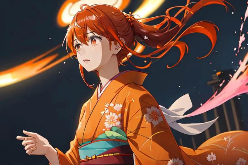 {{{masterpiece}}}, {{{4K8K}}}, {{{4DCG}}}, {{{best quality}}}, {{ultra-detailed}}, {illustration}, {{an extremely delicate and beautiful}},
anime style, key visual, intricate, (highly detailed),
(high shutterspeed,sharp edges:1.3).
at bird's eye view,
A girl flutters her kimono and dances in an arc, in Park with fluttering snow at sunset, feom avobe,
,((Orange haor:1.3), red kimono, pink kimono:1.5),
her dance like a Slowly flowing spiral, her dance like a Slowly flowing vortex,
trajectory of light,
The trajectory of her dance takes on light,
BREAK
{{{masterpiece}}}, {{{4K8K}}},
(Sweaty face:0.8),
,(steam:0.9),(wet:0.9),(sweat:0.9),
(dignified, seriousness:1.3),(quarter open eyes:1.4),
(Spinning like a Coma:1.2), (Drawing light trails:0.8)
danshing,
(black and derk red hair::1.5), (visun brat eyes:1.4), fluttering snow, sunset,
(japanese jinjya's perk:1.3),
BREAK
{{{masterpiece}}}, {{{4K8K}}}, {{{best quality}}}, {{ultra-detailed}}, {illustration}, {{an extremely delicate and beautiful}},
anime style, key visual, intricate, (highly detailed),
Create a 4DCG A girl flutters her kimono and dances in an arc in Park with fluttering snow at sunset in the best quality.