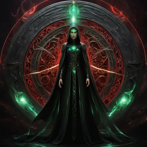 ((best quality)), ((masterpiece)), ((realistic,digital art)), (hyper detailed),DonMD34thM4g1cXL, female , Early twenties, Elegant, Russian, Ruby red eyes, Hawk-like Nose, Round Cheeks, Angular Forehead, Long face shape, Tongue, Caramel Pompadour hair, Anger, Standing within a sacred summoning circle, arms outstretched, Occultist, (Ethereal,Perpendicular liness,Broken lines,Reflective Foil Insulation Convection,Vibration,Superfluid,moonbow,Cylinder magic:1.0) Invisibility and Concealment , Glowing eyes locked on the adversary, intimidating with magical intensity, Faerie Glow<lora:DonMD34thM4g1cXL_v3.0-000015:0.85>