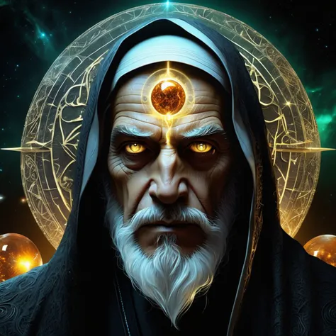 ((best quality)), ((masterpiece)), ((realistic,digital art)), (hyper detailed),DonMD34thM4g1cXL, male Human, Elderly Strong, Middle Easterner, Steel gray eyes, Asymmetrical Ears, Sloping Forehead, , Dark Auburn Long textured comb-over hair, Interest,, Using a staff to amplify magical energy, connecting with its power, Mystic, (Brick Vibration,Wave propagation,Citrine,Diamond White Sorcery ,Superfluid,Interface Anomalies,Sphere,Trapezoid ,Parallel liness,Aurora magic:1.0) Healing Waters , Alchemical Transmutation, Fingers forming alchemical symbols, Everglow<lora:DonMD34thM4g1cXL_v3.0-000015:0.85>