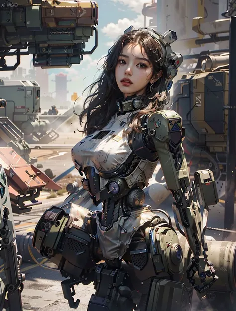 (extremely detailed CG unity 8k wallpaper,masterpiece, best quality:1.2),(70mm telephoto lens:1.3),
(ultra-detailed, beautiful detailed eyes:1.2),(best shadow, an extremely delicate and beautiful, bloom),
Strong lighting,light and shadow texture,texture details,,best illumination,cel shading,(realistic:1.2),
-------------------------------
kpop idol,korean beauty,korean mixed,
(1girl,solo:1.2),woman,girly,bright eyes,(wet skin,nsfw:1.1),
(absurdly long hair:1.4),Floating hair,wind,gale,hair accessories,
-------------------------------
(xmech,robot,mecha,cyberpunk,cyborg,led,machine armor:1.6),<lora:allymech:1:fz3>