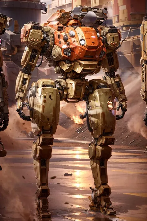 <lora:allymech:0.9> (xmech robot:1.0), full body, photo realistic, war, battlefield, sharp focus, 4k, 8k