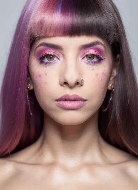 portrait of sks woman, epic (photo, studio lighting, hard light, sony a7, 50 mm, matte skin, pores, colors, hyperdetailed, hyperrealistic) <lyco:locon_melaniemartinez_v1_from_v1_64_32:1.0>
