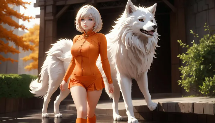 mysterious, fantasy, dark fantasy, 3D rendering, anime 1girl, solo, full body, floating island, dawn, knees together feet apart, white hair, long hair, hair pulled back, brown eyes, mature female, milf, coat, sweatpants, fur trim, wolf ears, large breasts, heart eyes, a cursed prince must save his kingdom, <lora:Velma1024-000290:0.8>, Velma1024, very thin waist, <lora:bombshell_v1:0.4>,big boobs,slim body,, (8k, masterpiece, best quality, ultra-detailed), (an extremely delicate and beautiful)kawaii, cute, very big eyes, Aesthetic Anime Eyes, small face, large breasts, cinematic lighting, , Intricate, High Detail, Sharp focus, dramatic, masterpiece, best quality, ultra-detailed,