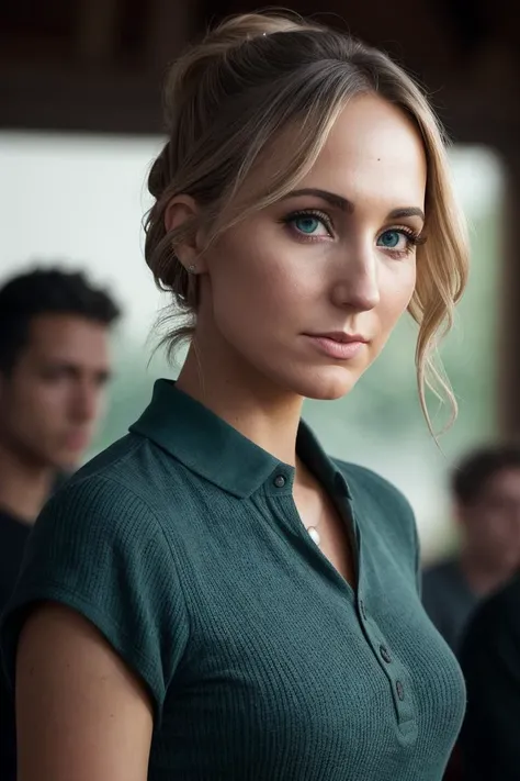 beautiful woman (EPN1kk1Gl4s3r:.99): a woman at a (party:1.1), perfect space buns, wearing sexy aqua (Cotton Henley), (crowd of people in background:1.1), (at a villa), (face focus), modelshoot style, (extremely detailed CG unity 8k wallpaper), professional majestic (photography by Ernst Fuchs:1.1), 24mm, exposure blend, hdr, extremely intricate, High (Detail:1.1), dramatic, soft cinematic light, (looking at viewer), (detailed pupils), 4k textures, soft cinematic light, elegant, ((((cinematic look)))), soothing tones, insane details, hyperdetailed, ("In Jernau we trust!":1.1)