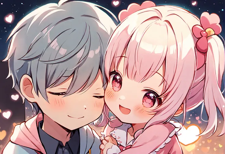 Immerse yourself in the heartwarming world of a cute toonified boy and girl deeply in love. Their cartoon-style appearance should be a fusion of charming anime and booru elements, radiating a sense of kawaii enchantment. Their features should be (adorably exaggerated:1.2) and (emotionally expressive:1.1), capturing the essence of their affectionate bond. The composition should showcase their adorable interactions, such as hugging or holding hands, evoking a warm and fuzzy feeling. The colors should be vibrant and lively, reflecting the vibrant emotions of their love story. Get ready to embrace the sweetness of their love in a whimsical blend of cartoon and anime aesthetics.