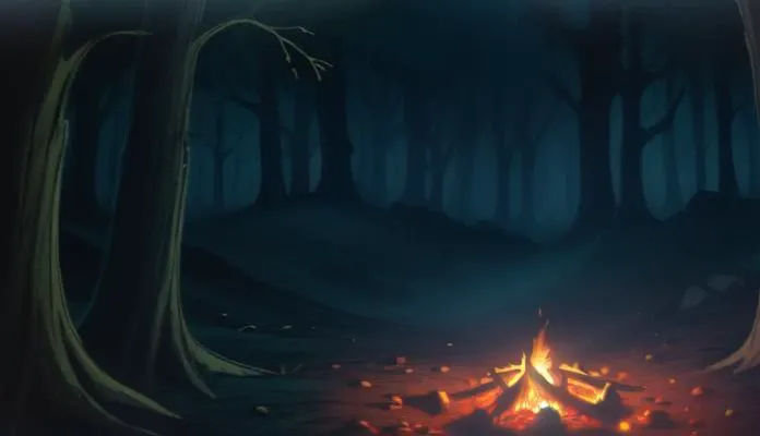 campfire in woods night creepy ,
<lora:bg_berserk_anime:1.0>