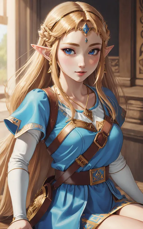 (masterpiece), (best_quality), (ultra-detailed), (illustration), (welcoming), princess zelda, official art, vivid color, finely detailed, hyper detailed, 8k, high resolution illustration, absurdres, intricate detail,  <lora:EnvyPrincessMix:0.7>